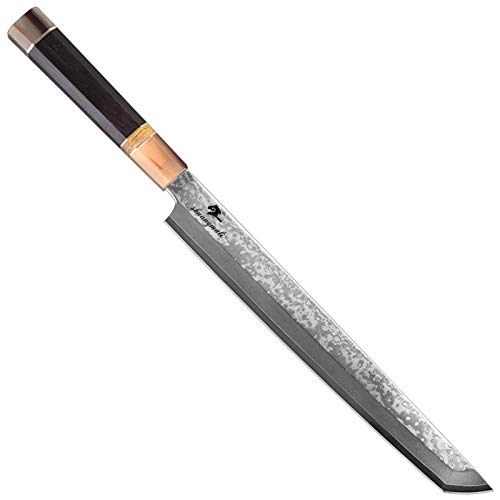 11 pulgadas Japonés Sushi Cuchillo 33 Capa Damasco Sashimi Sashimi Cuchillo Cuchillo Fileteado Salmón Cleaza Slicando Peces Sashimi Cuchillos Chef Cuchillo