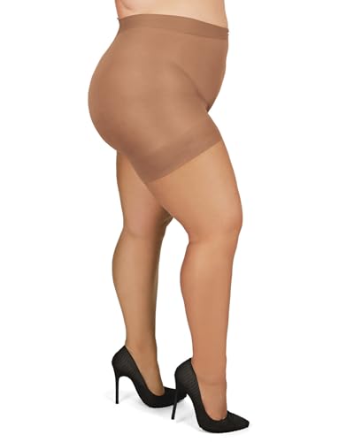 Image of MeMoi Plus Size Curvy Ultra Sheer Control Top Pantyhose