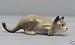 CAT Grey Stalks low MINIATURE Figurine Ceramic HAGEN RENAKER 3079