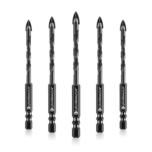 Lytool 5 Pezzi 6mm Punte Trapano per Gres Porcellanato, Vetro,