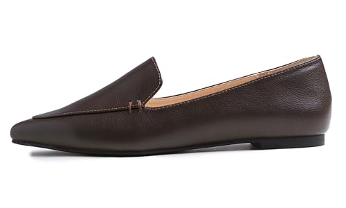 Image of FEVERSOLE Women's Loafer Flat Pointed Fashion Slip On Comfort Driving Office Shoes
