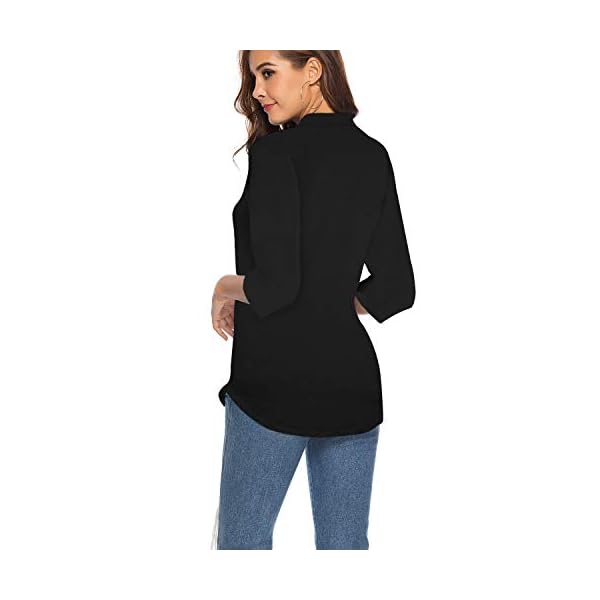 CEASIKERY-Womens-34-Sleeve-V-Neck-Tops-Casual-Tunic-Blouse-Loose-Shirt CEASIKERY Women's 3/4 Sleeve V Neck Tops Casual Tunic Blouse Loose Shirt