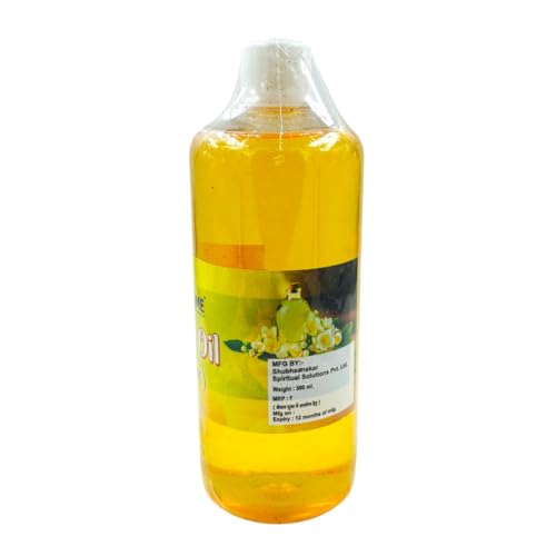 Image of Chameli Oil for Hanuman Puja - 500 ml Pack of 2 | Jasmine Fragrance Pooja Oil for Hanuman Ji Chola, Diya, Aarti, Mandir, Temple & All Religious Pujas | Long-Lasting Aroma