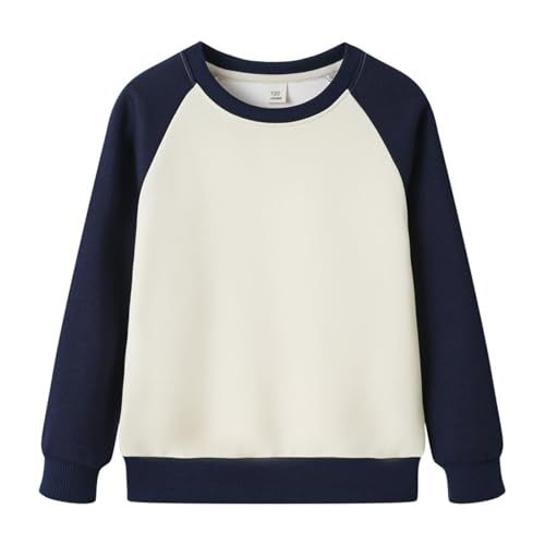 Girls Cotton Color Block T-Shirts Kids Casual Raglan Top Boys Crewneck Basic Fall Winter Long Sleeve Tees for 3-11 Years