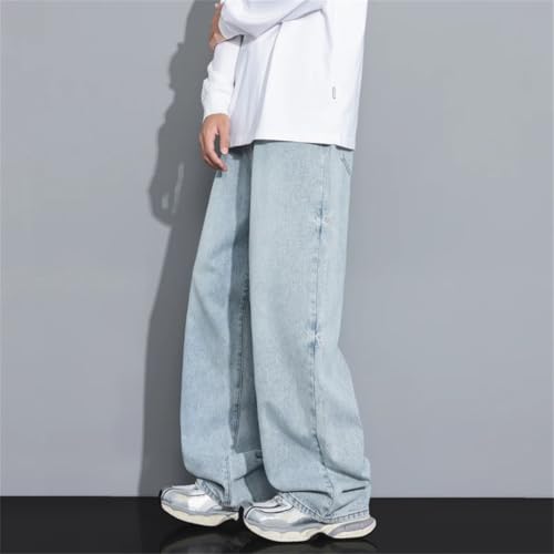 Men's Vintage Jeans Casual Korean Solid Color Trousers Washing Denim Pants3