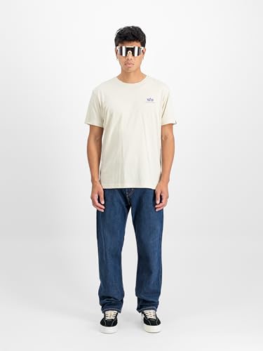 Alpha Industries Herren Backprint T-Shirt, Vintage White, XL – Ansicht 4