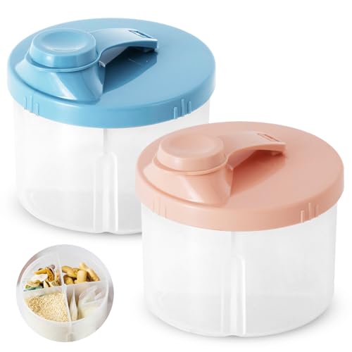 YHTCC 2PCS Formula Powder Pots Easy to Clean Portable Formula Dispenser