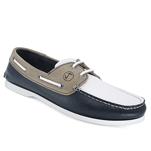 Seajure Men’s Boat Shoes Vendicari Navy Blue, White and Camel Leather and Nubuck2