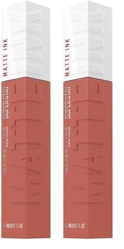 Maybelline New York Rossetto Matte SuperStay Matte Ink, Tinta Labbra a Lunga Tenuta, Colore Intenso e Vibrante, No Transfer, Seductress (65), 5 ml (Confezione da 2)