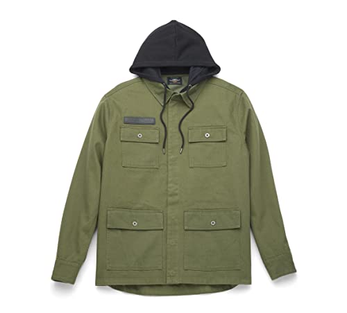 Harley-Davidson Men's Removable Hood Heavy Twill Shirt Jacket