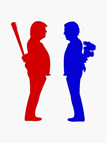 Trump Meets Biden Banksy Boy Meets Girl Parody Bumper Sticker Vinyl Decal Waterproof Window Sticker 5