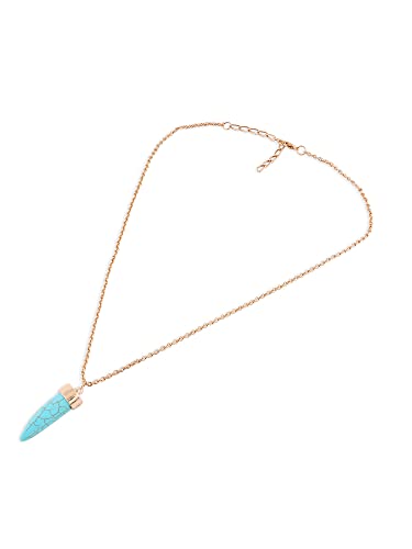Women's Turquoise Contemporary Horn Pendant & Chain