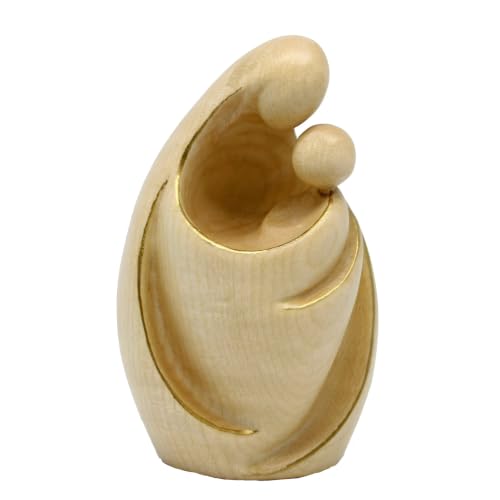 Vierge avec enfant moderne en bois 18 cm statuette crèche Val Gardena - 5