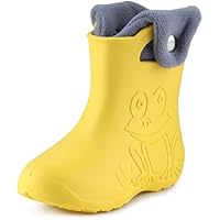 Ladeheid Children's Girl's Boy's EVA Wellington Boots Rain Shoes LA-CA-04 (Yellow, 5.5/6 UK)