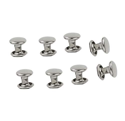 Sybl WTU35604 100 Sets Silver Stainless Steel Leather Rivets Double Cap Rivet Tubular Metal Studs Repairs Decoration Craft Accessories cover