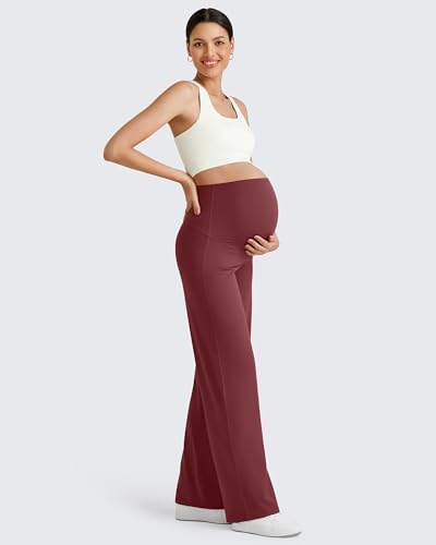 Image of G4Free Women's Maternity BareFeel Wide Leg Yoga Pants