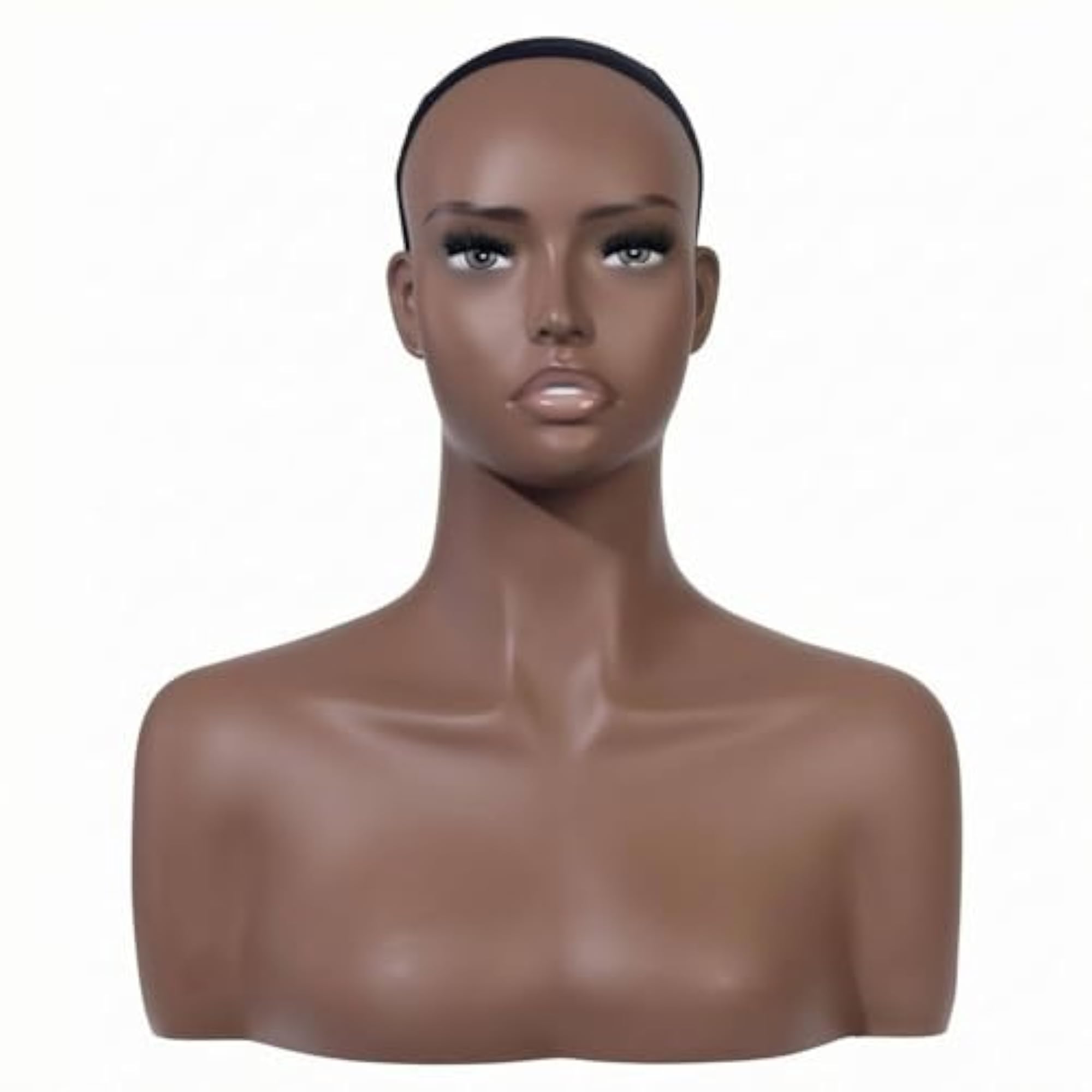 Dark Brown Realistic Jewelry Display Bust Mannequin