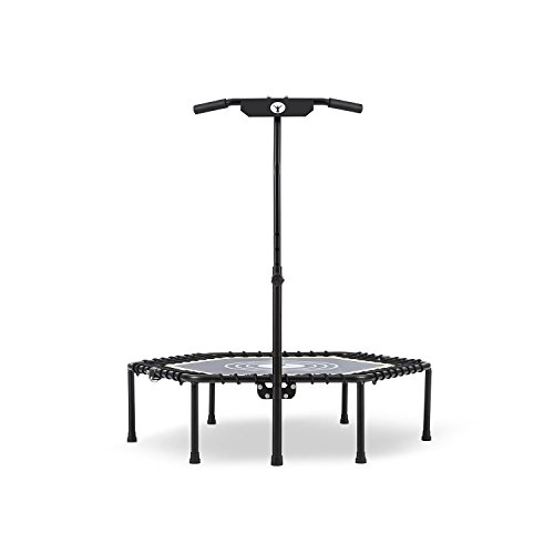 Klarfit Jumpanatic Trampolin Indoor - Fitness Trampolin mit extra großer Sprungfläche von 112 cm Ø, 6-stufig… – Bild 4