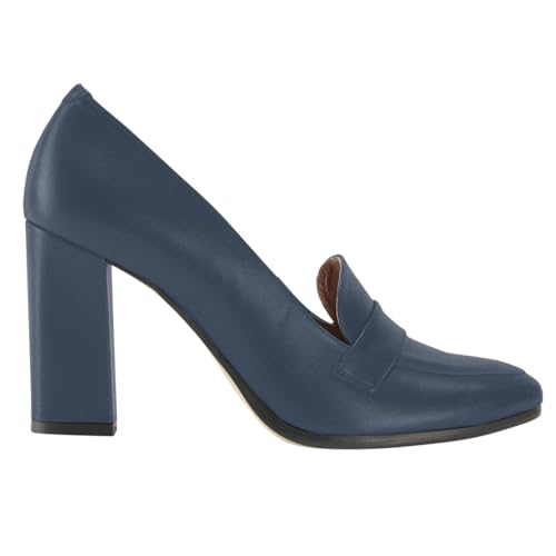 Image of MOOMMO Women Chunky Block Heel Pumps Round Closed Toe Slip On Oxford Loafers Shoes High Heels Snakeskin Work Pump Suede Loafer for Office Ladies Classic Formal Business Professional 4-13 M US