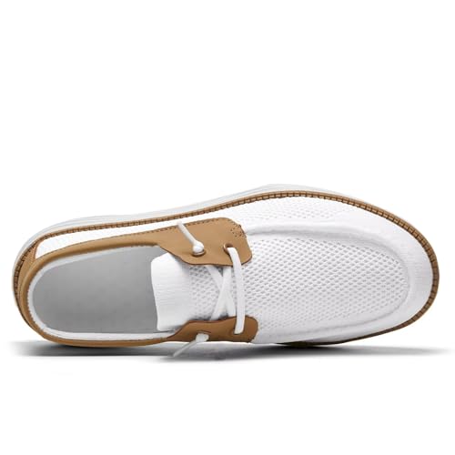 Image of Mens Boat Shoes Casual Loafers Slip On Walking Dress Sneakers Mesh Business Oxfords Work Lightweight Soft Sole