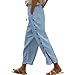 Free People Dupe Womens Casual Pants Summer Vacation Outfits for Women Tall Womens Pants Vacation Dress Linen Tops for Women Maternity Plus Size Linen Big Spring The Deals Light Blue Medium