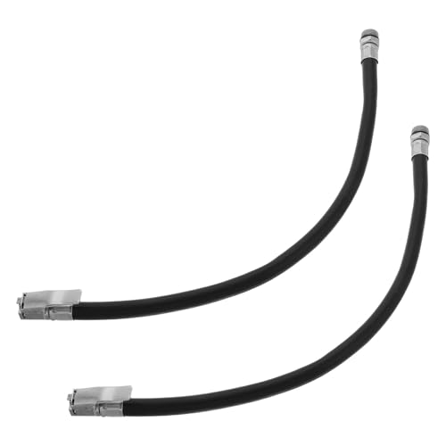 Artibetter Manguera de Inflador 2 Piezas para Neumáticos de Coche y Bicicleta de Metal Negro con Manómetro para Mantenimiento de Ruedas y Uso en Viajes