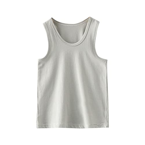 Babies, Toddlers, and Girls' Tank Top Racerback Crop Top Solid Sleeveless Sports Dance Top Dancewear Ballet Gymnastics Grey