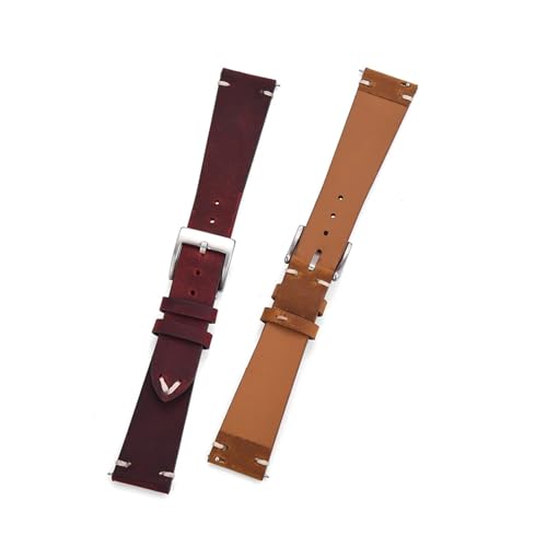 Bracelet de montre en cuir vintage souple anti rayure à fixation rapide - 5