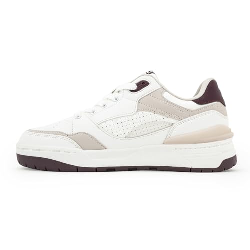 Image of Red Tape Women's Sneakers White Black Pu Round Toe Lace-Up