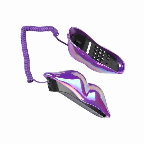 Diseño creativo de labios galvanizado, teléfono fijo de escritorio para el hogar, oficina, novedoso, elegante, sonido claro, resistente, hermosa decoración práctica