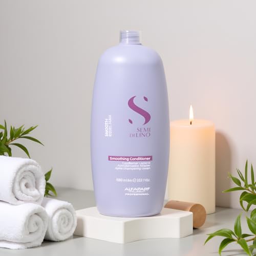 Image of ALFAPARF MILANO Smooth Floral Conditioner For All Hair Types For Frizzy And Rebel Hair-Detangles Hair-Controls Frizz-Straightens And Hydrates Hair Sulfate,Paraben And Paraffin Free-1000Ml,1 Count