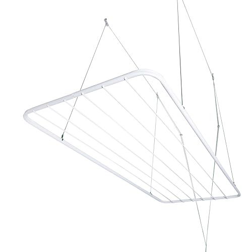 Varal De Teto 90 Cm Grande + Kit De Instalação Reforçado