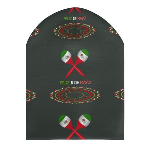 Cinco De Mayo Kids Beanie Hat for for Girls Boys Children Cap Winter Knitted Chemo Cancer Headwear Accessories Gifts Decoration Black3