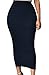 HUUSA Sexy Womens Solid High-Waisted Bodycon Cotton Maxi Skirt (Large, Black)