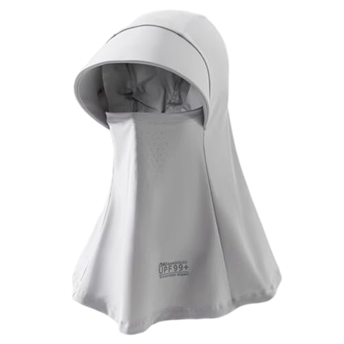 Summer Balaclava - Cooling Breathable Sun Protection Hat, Full Face & Neck UV Face Shield with Ponytail Friendly, Black.