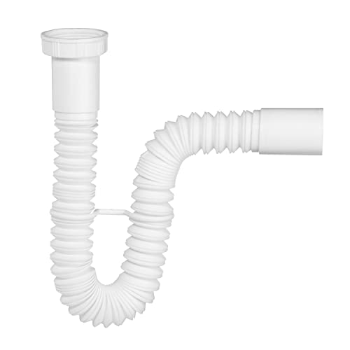 Wirquin SP1101 Siphon d'évier extensible ⌀40 mm, blanc