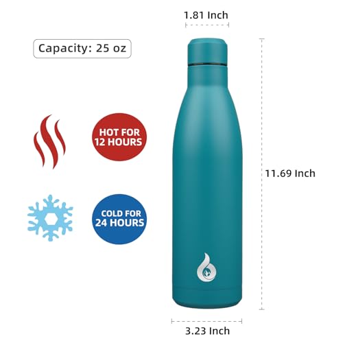 BJPKPK Insulated 25oz Stainless Steel Water Bottle, Keep Cold & Hot,Reusable Sports Travel Bottle, Laguna Color