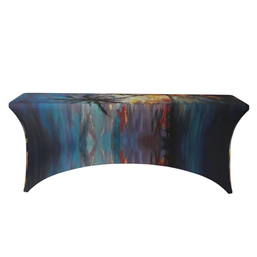 Housse de table rectangulaire infroissable EdWal en spandex tropical