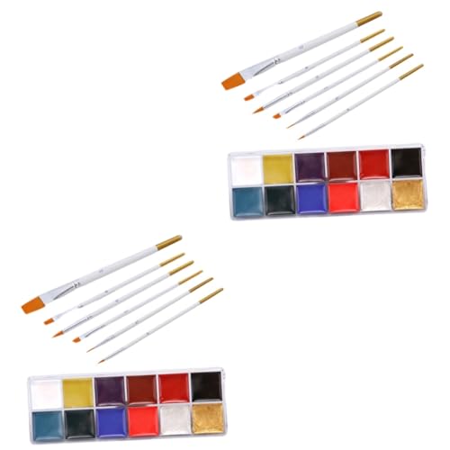 Set maquillage corps Healvian 2 pièces avec pinceaux pour peinture visage de fête