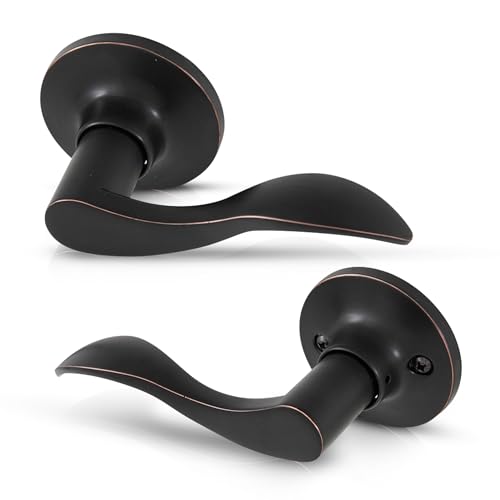 Honeywell Safes & Door Locks - Wave Lever Door Handle with Non-Locking Interior - Passage Front Door Lever is Ideal for Closets & Hallways - 6.88" L x 2.75" W Inches - Oil Rubbed Bronze - 8106403 - image 1