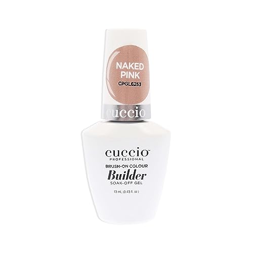 Cuccio Pro Brush-On Colour Builder Soak-Off Gel - Calcium Enriched - Easy Brush-On - Perfect Light Color - Reinforce Build Shape And Extend The Natural Nail - Naked Pink - 0.43 oz Nail Polish