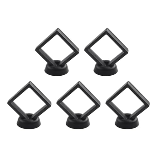 5/10 Pieces 3D Floating Photo Frame Shadow Box Jewelry Display Stand Ring Pendant Protection Stone(Black 5PCS)