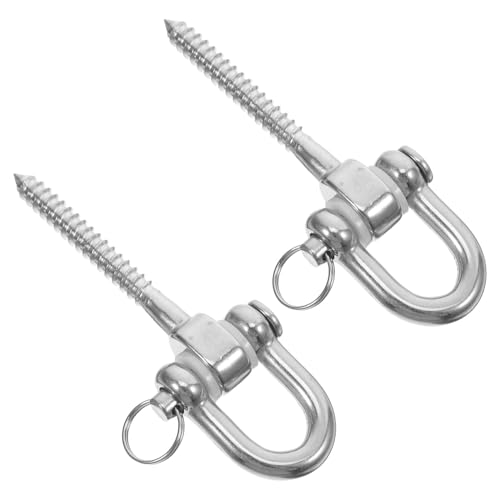 Mikikit Lot de 2 Set de Crochets Robustes en Acier Inoxydable avec Roulements Intégrés pour Balançoire et Hamac Supports Pivotants Multifonctions pour Fixation Extérieure Accessoires