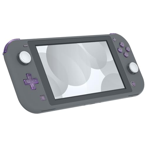 Image of eXtremeRate Clear Atomic Purple Replacement ABXY Home Capture Plus Minus Keys Dpad L R ZL ZR Trigger for Nintendo Switch Lite, Full Set Buttons Repair Kits with Tools for Nintendo Switch Lite