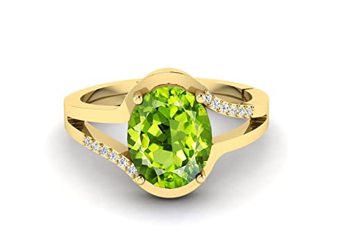 Sirdaksh 10.50 Carat Natural Certified Peridot Gemstone Gold Plated Ring For Men And Women #TOP2