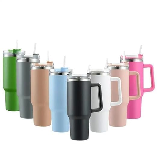 Image of Premium Stainless Steel Tumbler with Straw for On-the-Go Refreshment, Stay Cool, Stay Hydrated, Perfect for Work, Travel, and Fitness! (Multicolor)