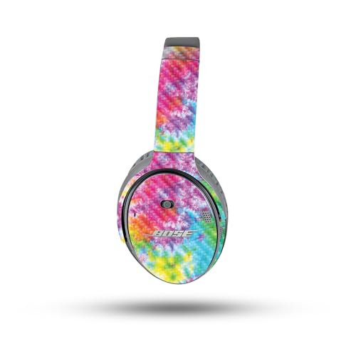 Image of MightySkins Carbon Fiber Skin Compatible with Bose QuietComfort 35 II Headphones - Tie Dye Splatter | Protective, Durable Textured Carbon Fiber Finish | Easy to Apply