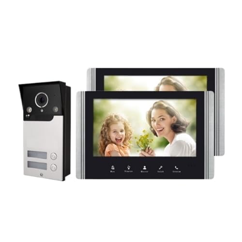Cámara De Timbre Con Video 7 Pulgadas Monitor, Videoportero Cable, Kits HD, Soporte For Desbloqueo, Monitoreo, Intercomunicador Doble Vía For Villa, Hogar, Oficina, Apartamento Audio Bidireccional