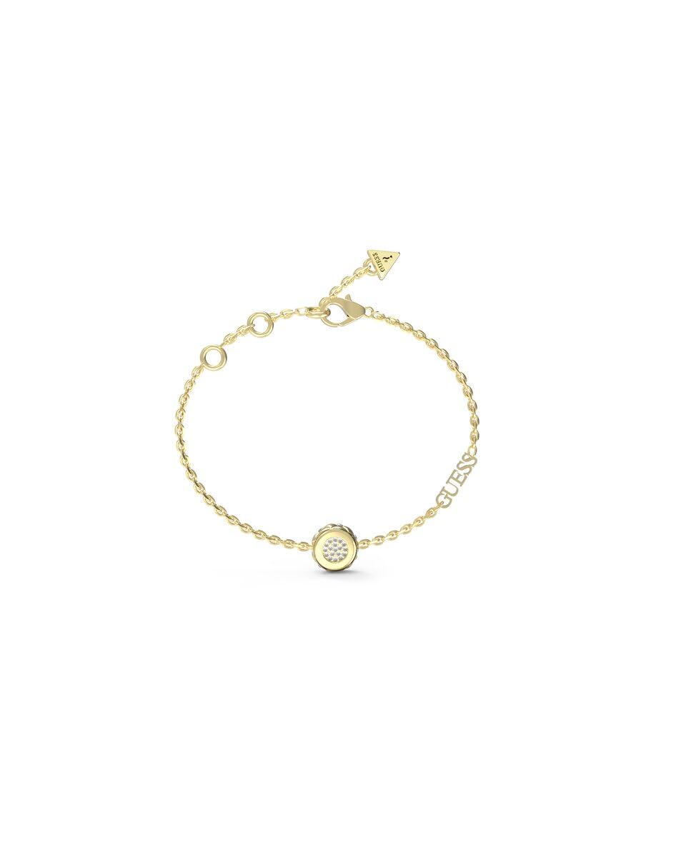 GUESS Bracelet pour femme matelassé coin doré JUBB04594JWYGS, Cristal