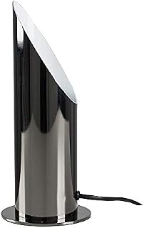 MiniSun Modern Brushed Chrome Table/Floor Standing Uplighter Wall Wash Lamp - Complete with 5w LED Warm White High Power Frosted Lens Bulb